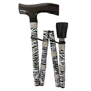 Black and Silver Diamond Bling Walking Cane